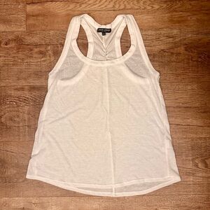 David Lerner White Racerback Tank Top XS